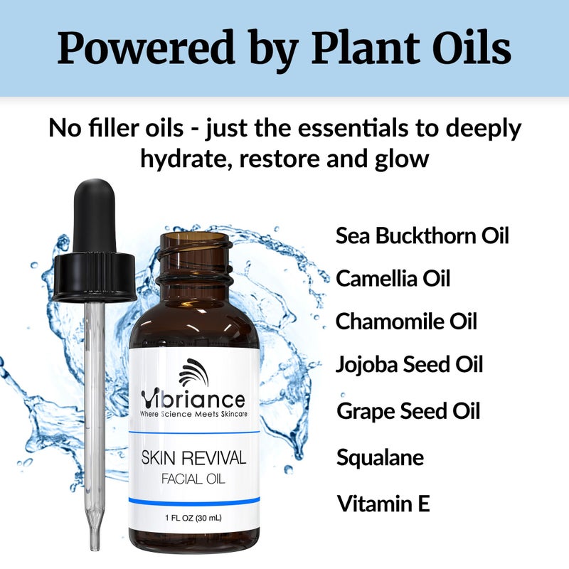 Vibriance Skin Revival Facial Oil - Natural Ingredients - Face Hydrating for Sensitive and Dry Types, with Vitamin E, Sea Buckthorn, Camellia, Squalane - Vegan, Paraben-Free - Image 4