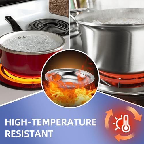 Pulluty W10196406 and W10196405 Chrome Stove Burner Drip Pan Set for Whirlpool Amana Maytag Magic-Chef Kenmore Electric Range with Locking Slot, Includes 2 6-Inch and 2 8-Inch Drip Bowls - Image 5