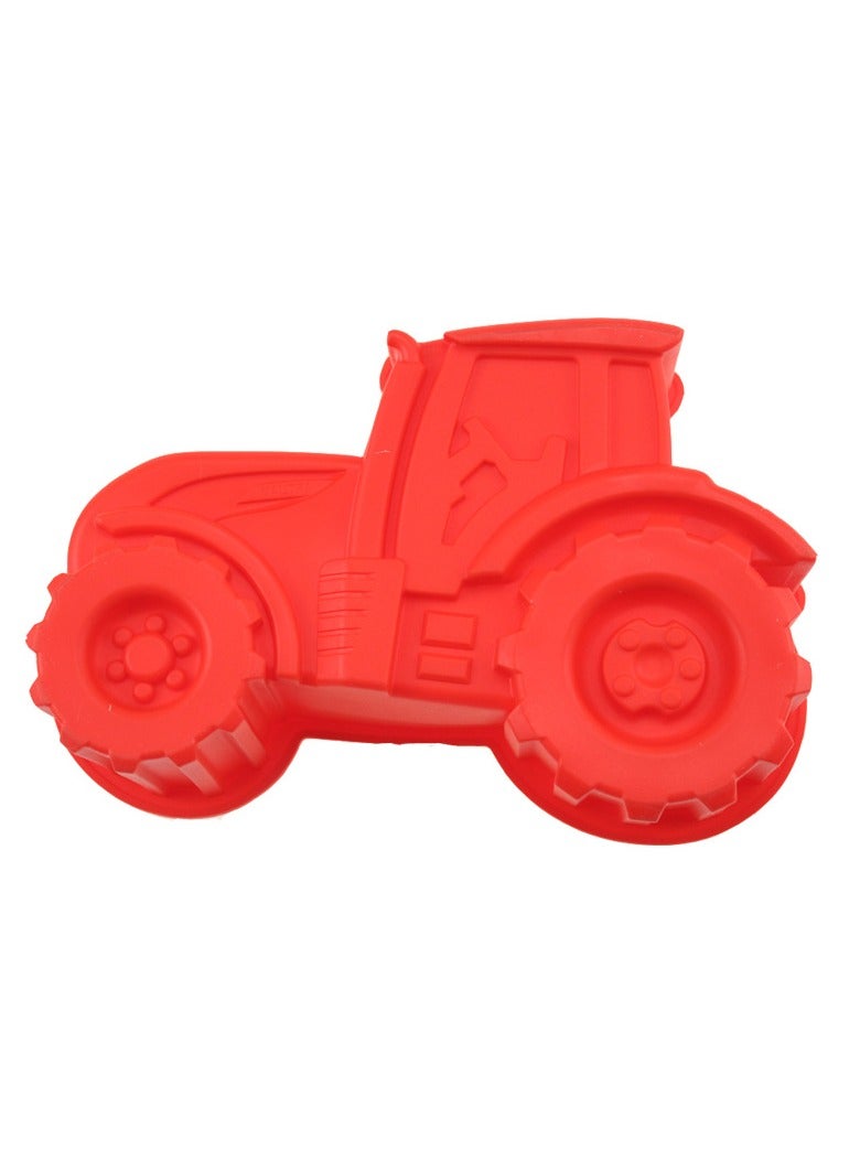 Large Tractor Cake mold DIY Children's birthday car cake mold Silicone cake mold car shape red