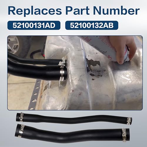 TUELETFU طقم خرطوم تهوية تعبئة الوقود TUELETFU 52100131AD 52100132AB بديل مع مشابك لجيب شيروكي XJ 1997-2001 (أسود) - Image 4