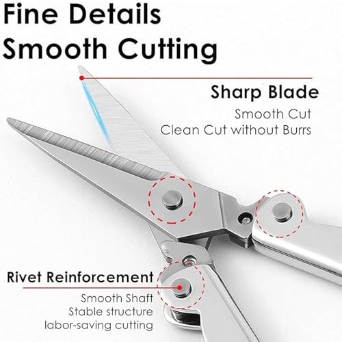 SpiderJuice 1Pc Stainless Steel Small Foldable Travel Pocket Size Portable Mini Scissors Cutter for Paper String Craft Shred Scissors Trimming for Mustache Beard Eyebrow Nose Hair for Men and Women - Image 3
