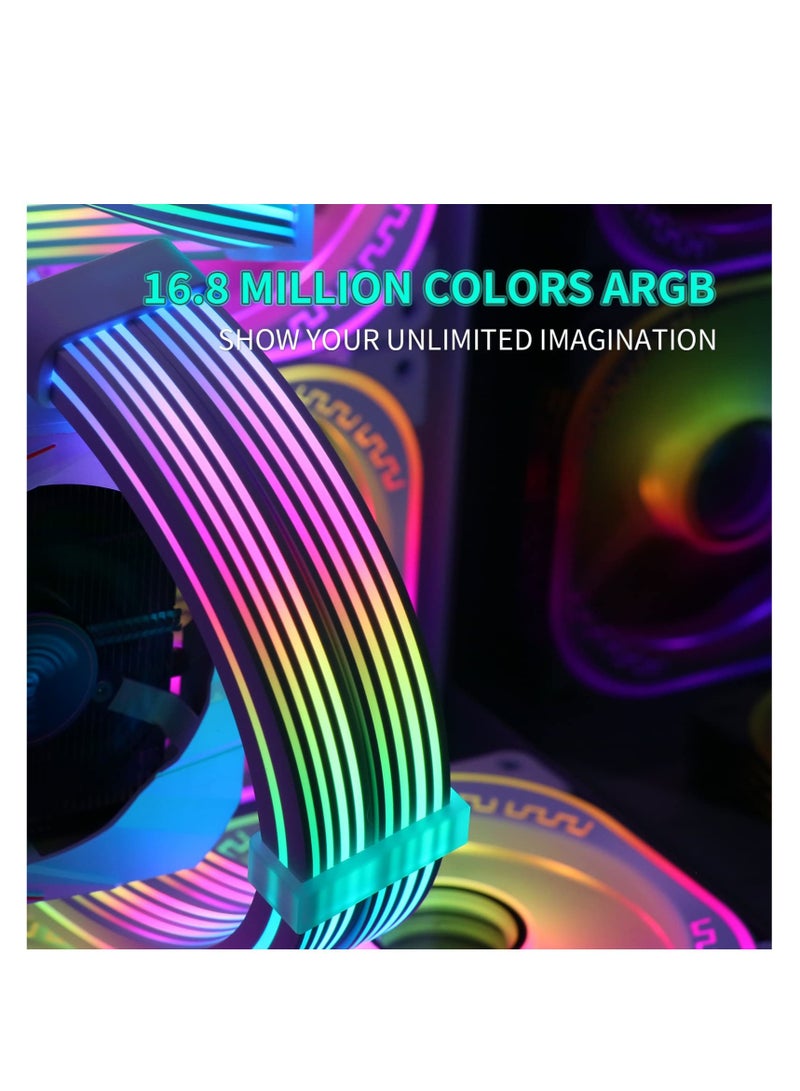 Excefore ARGB PC Cables, Strimer 2x8 Pin Extension Cable, Addressable RGB Power Extension Cable, PC Graphic Card Power Supply, 5V 3Pin Sync RGB GPU Cable (White)  - Image 4