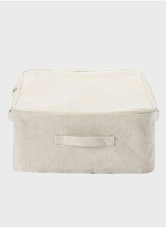 MUJI Polyester Linen Soft Box, Clothes Case, W 59 x D 39 x H 18 cm, L Off White  - Image 3