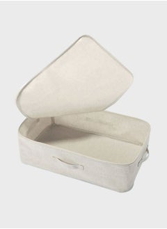 MUJI Polyester Linen Soft Box, Clothes Case, W 59 x D 39 x H 18 cm, L Off White  - Image 5