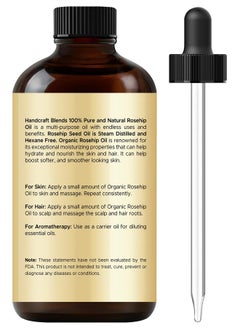 handcraft Blends Organic Rosehip Oil - 1 Fl Oz - 100% Pure And Natural - Premium Grade Oil For Face, Skin And Hair - Protect And Nourish - Carrier Oil  - Image 2