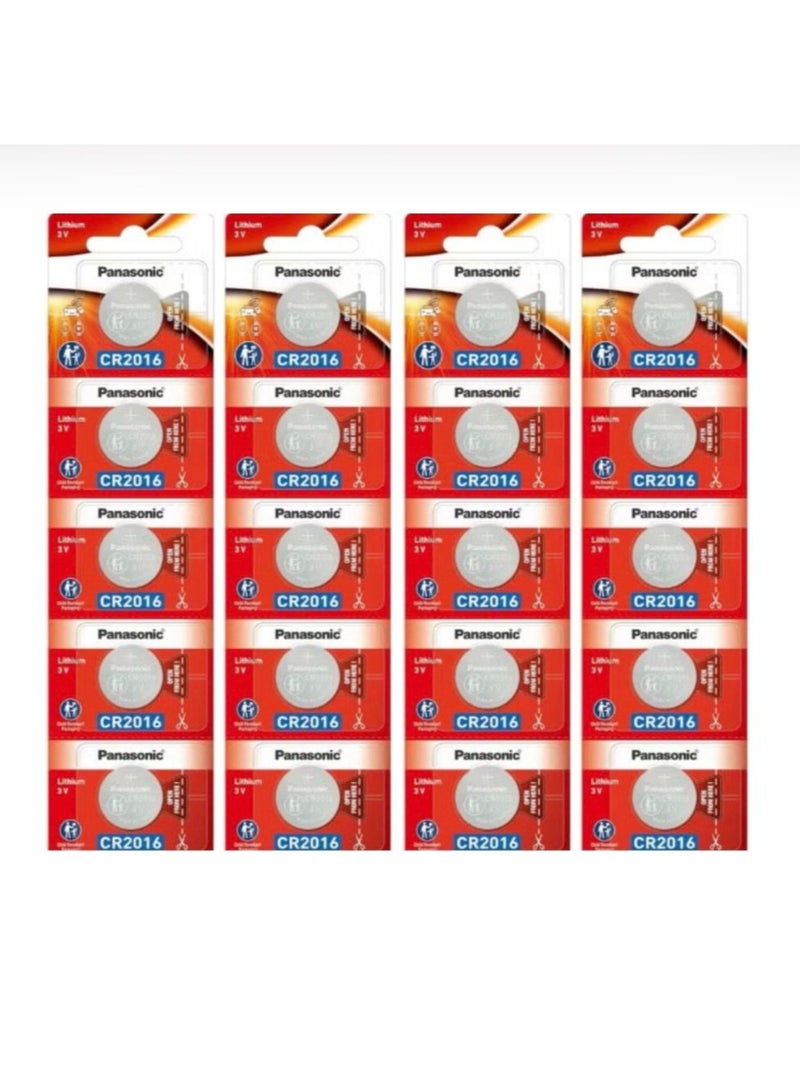 20-Pieces Panasonic CR2016 Lithium 3V Indonesia Batteries
