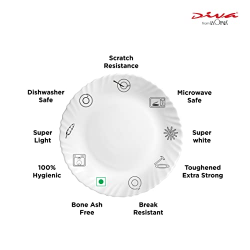 La Opala Diva, Opal Glass Coffee Mug Set Cylinder Medium 6 pcs, Twilight Bouquet, White - Image 3