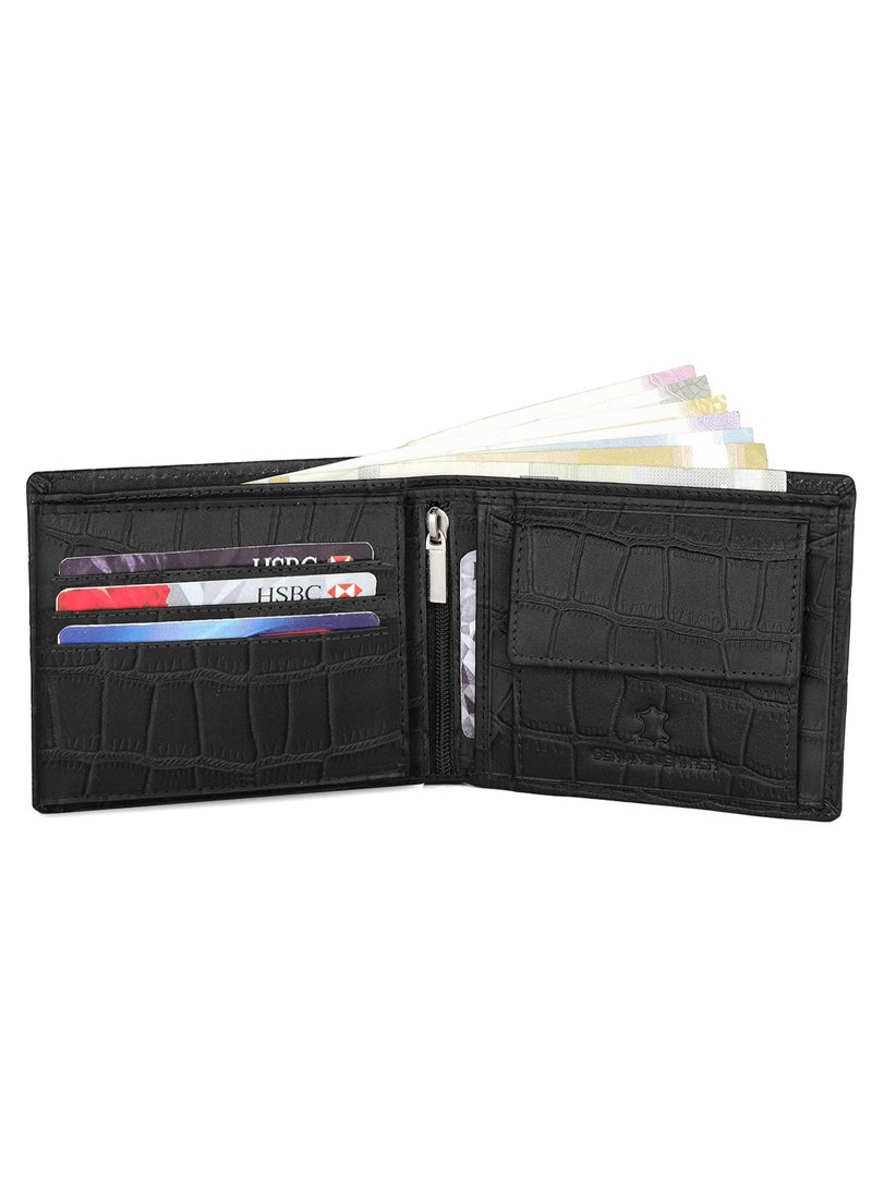 WildHorn Wildhorn India Black Croco Leather Men's Wallet - Image 4