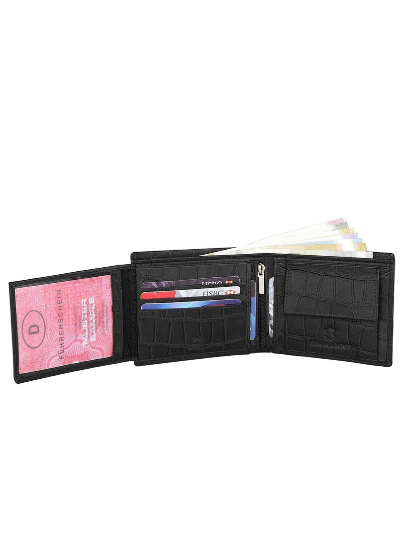WildHorn Wildhorn India Black Croco Leather Men's Wallet - Image 5