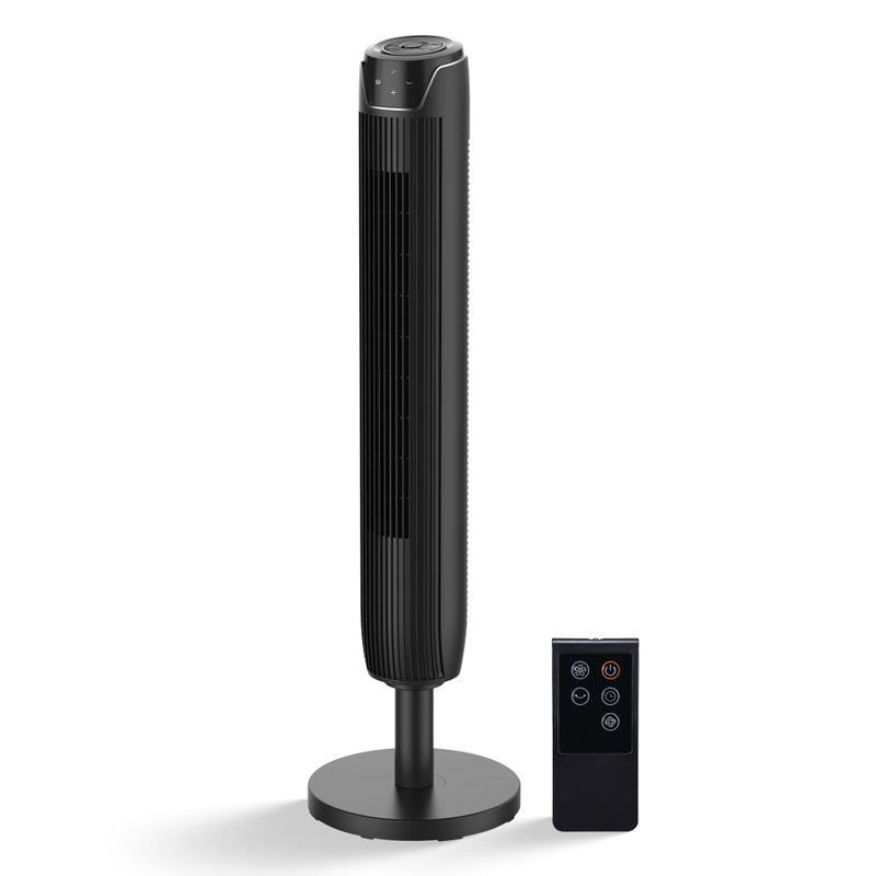 Senville 42 Oscillating Tower Fan for Bedroom Remote Bladeless Quiet 3 Modes 7Hour Timer LED Display Black