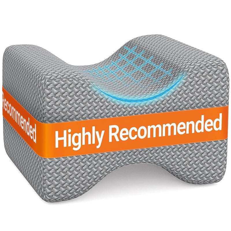 BlissTrends Memory Foam Knee Pillow Knee Pillow for Side Sleepers Leg Pillows for Sleeping Blood Circulation Elevation Pillow for Spine Aligning Sciatica Hip Knee Ankle Pain Grey XLarge - Image 2