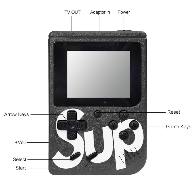vGRASSP 400 in 1 Handheld Video Game Console for Kids – Retro Portable Console with Built-in Classic Games, Rechargeable Battery, Gift for Boys & Girls - Multicolor - Image 5