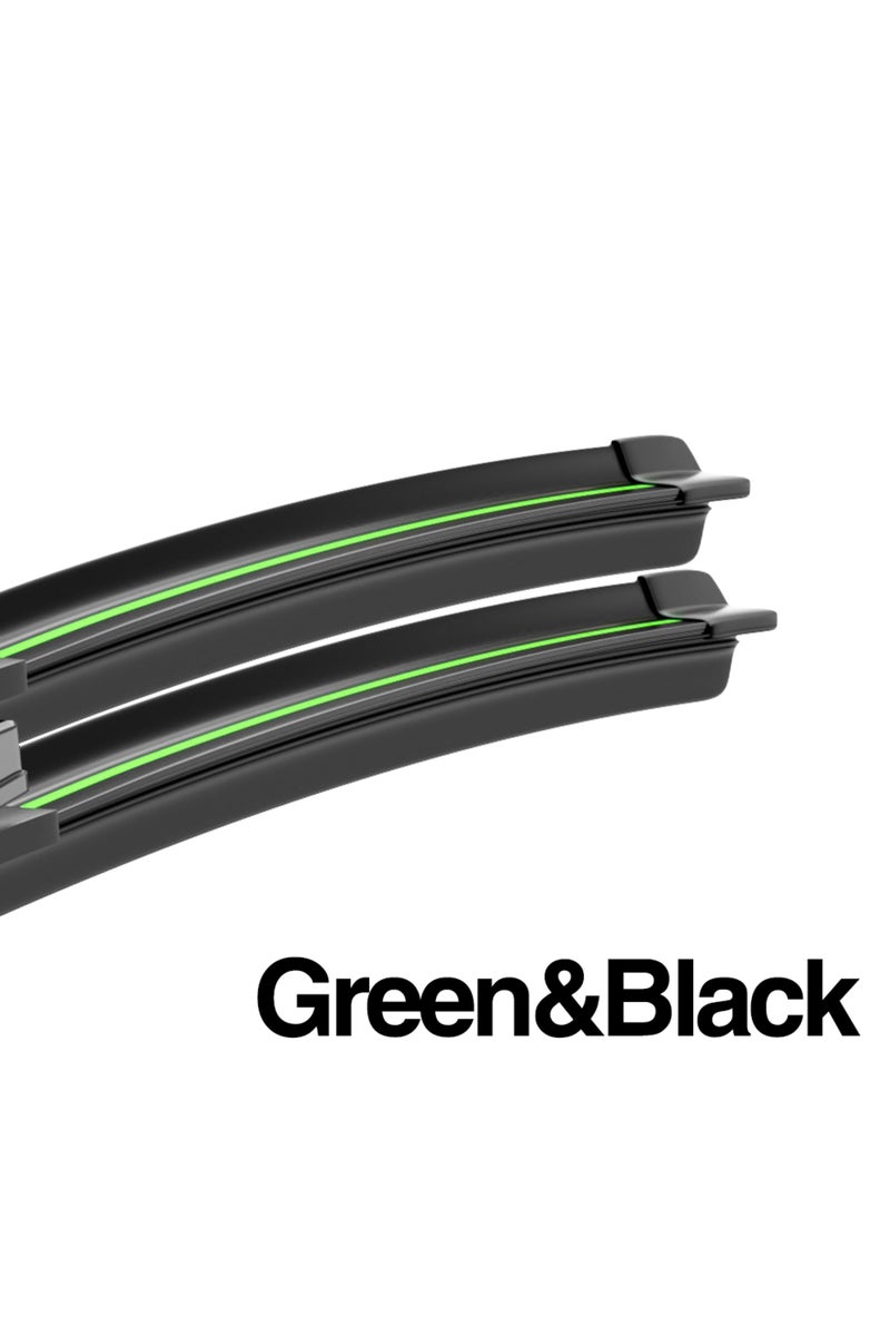 Ioniq (2016-2023) Black-Green For Hyundai Ioniq 2016-2023 Front Windshield Wiper Blades 2pcs Windscr
