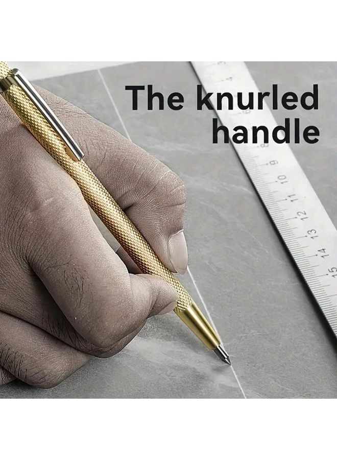 Golden Tungsten Carbide Tip Scribing Pen for Ceramic Tile Steel Glass Marking Tool - Image 2