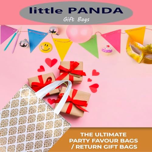 little PANDA Unisex Reusable Non-Woven Shopping Bag, Glossy Finish, Perfect for Gifts (Extra-small, Pack of 10 White-printed Bags) - Image 4