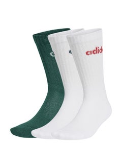 Adidas adidas linear cushioned 3 pair pack unisex crew socks  - Image 1