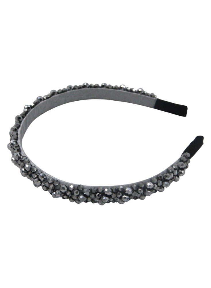 طوق دانتيلا إيريكا مطرز للبنات - رمادي