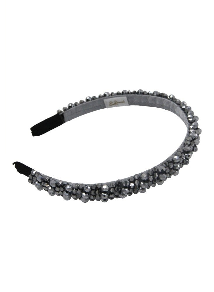 طوق دانتيلا إيريكا مطرز للبنات - رمادي