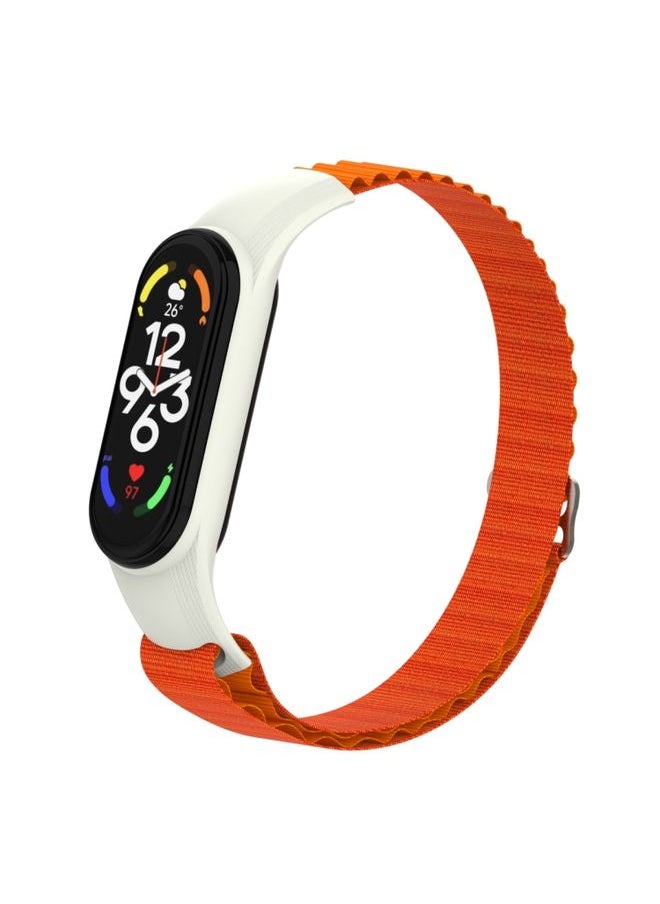 Generic Replacement Strap For Xiaomi Mi Band 3 / 4 / 5 / 6 / 7 9-buckle Alpine Loop Adjustable Watch Band Orange 