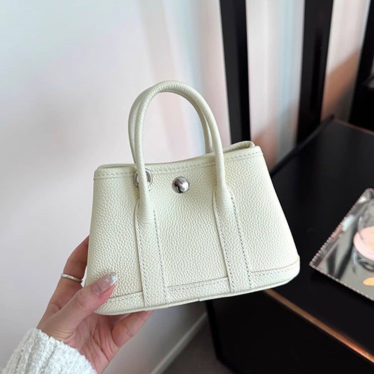 2025 Korean Color Matching Exquisite Satchel Garden Bag Elegant Versatile Pebbled Leather Shoulder Crossbody Bag For Women - Image 4