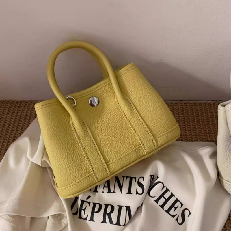 2025 Korean Color Matching Exquisite Satchel Garden Bag Elegant Versatile Pebbled Leather Shoulder Crossbody Bag For Women - Image 5