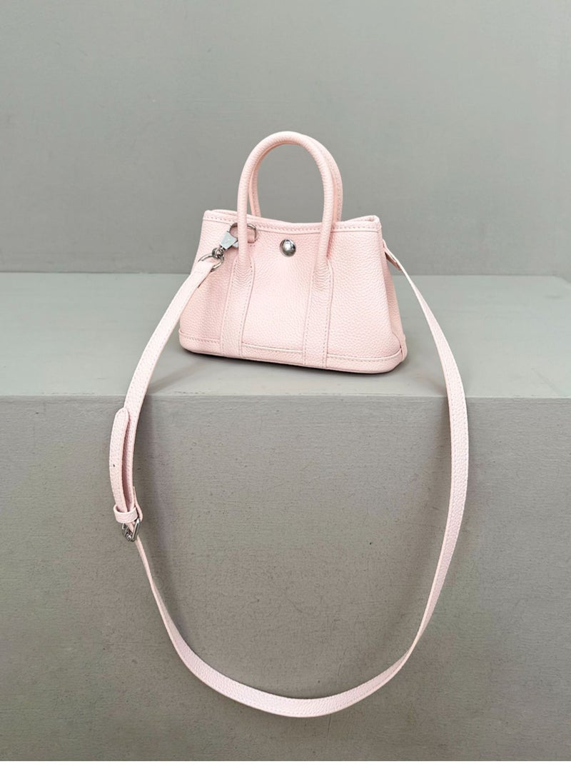 2025 Korean Color Matching Exquisite Satchel Garden Bag Elegant Versatile Pebbled Leather Shoulder Crossbody Bag For Women - Image 1