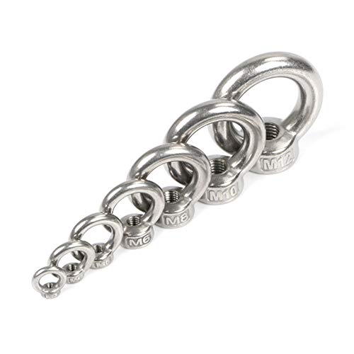 lasenersm 10 PCS 304 Stainless Steel M5 Thread Dia Ring Shape Eyed Bolt Lifting Eye Nut Fastener - Image 3