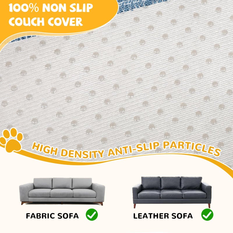 Osunnus 100% Waterproof Non-Slip Couch Cover for Pets & Dogs Sofa Cover Washable Anti Cat Scratch Furniture Protector for 3 Cushion Couch Sectional Sofa Pet Friendly, Navy Blue 79" x 118" - Image 5