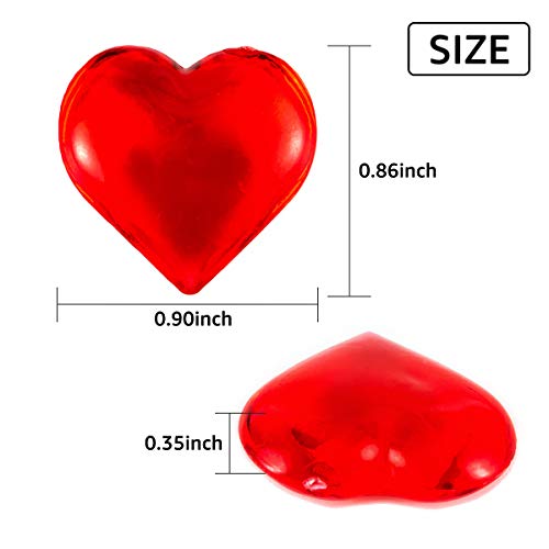 Homtable Red Acrylic Heart Translucent Hearts Shaped Crystals Gems for Table Scatter, Valentine's Day, Wedding, Artwork, Birthday Party Decoration, Favor Vase Filler (150 Pieces) (Red) - Image 2
