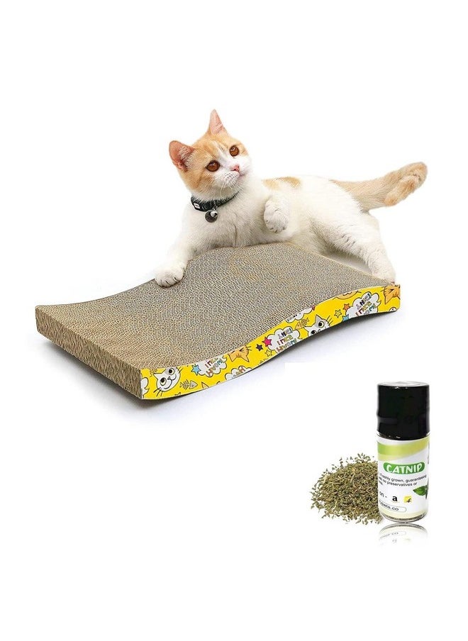 Cat Scratcher Cardboard 2 In 1 Reversible Scratching Pad Recyclable Corrugated Scratch Toy With Wave Shape & 10Ml Catnip Cat Scratch Lounge For Furniture Protection Scratch Board - pzsku/Z67959ED89AC3B79666BCZ/45/_/1728308963/a8c88079-88ea-4472-9e67-0817ebf86012