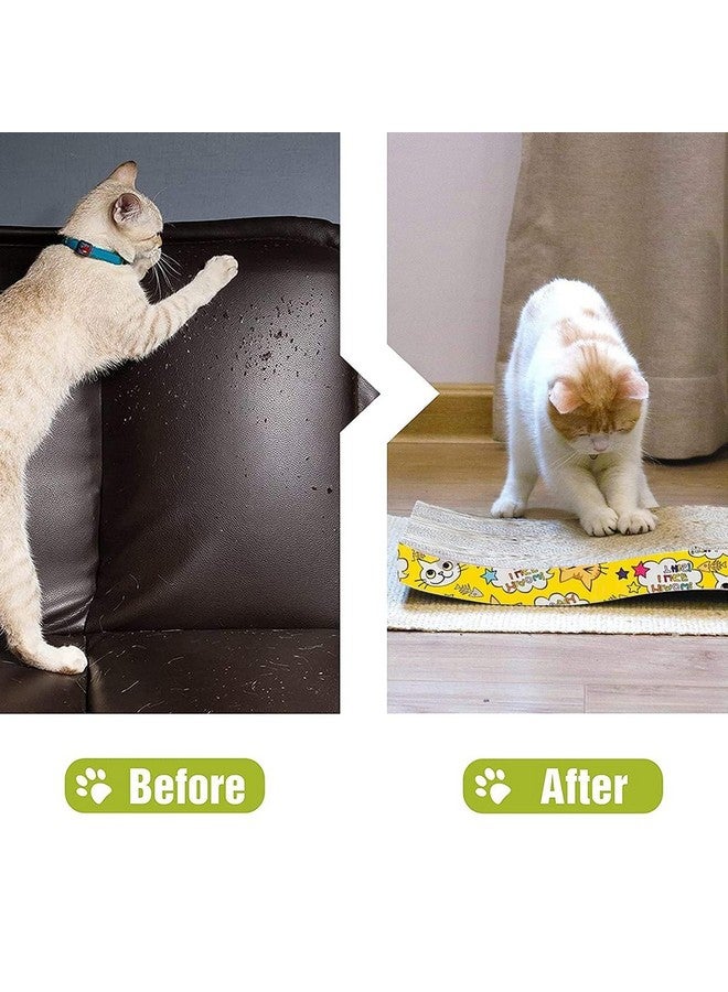 Emily Pets Cat Scratcher Cardboard 2 In 1 Reversible Scratching Pad Recyclable Corrugated Scratch Toy With Wave Shape & 10Ml Catnip Cat Scratch Lounge For Furniture Protection Scratch Board - Image 3
