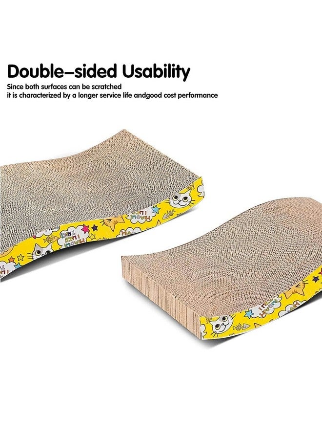 Emily Pets Cat Scratcher Cardboard 2 In 1 Reversible Scratching Pad Recyclable Corrugated Scratch Toy With Wave Shape & 10Ml Catnip Cat Scratch Lounge For Furniture Protection Scratch Board - Image 5