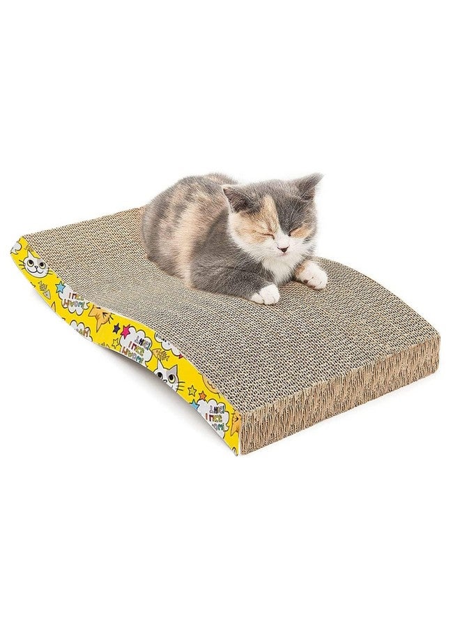 Emily Pets Cat Scratcher Cardboard 2 In 1 Reversible Scratching Pad Recyclable Corrugated Scratch Toy With Wave Shape & 10Ml Catnip Cat Scratch Lounge For Furniture Protection Scratch Board - Image 4