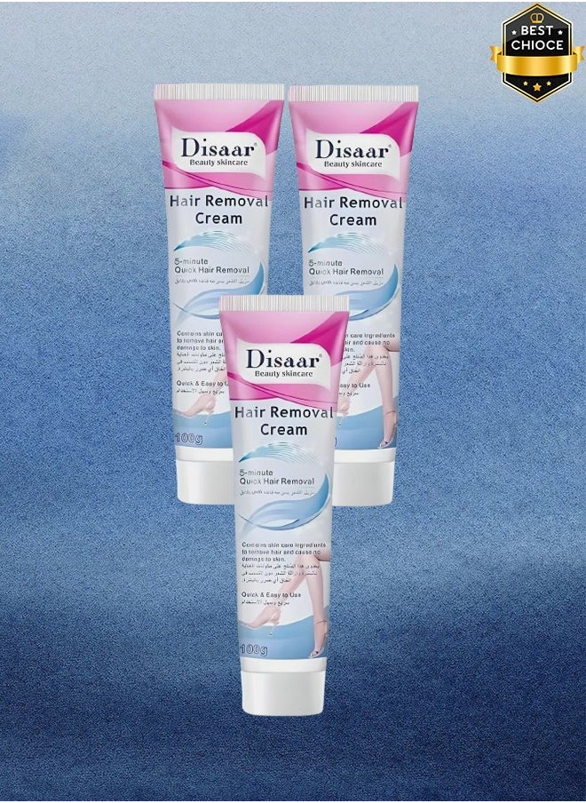 Disaar - 3 Pieces Skin Care 5 Minutes Super Fast Hair Removal Cream 100 Grams - Image 1