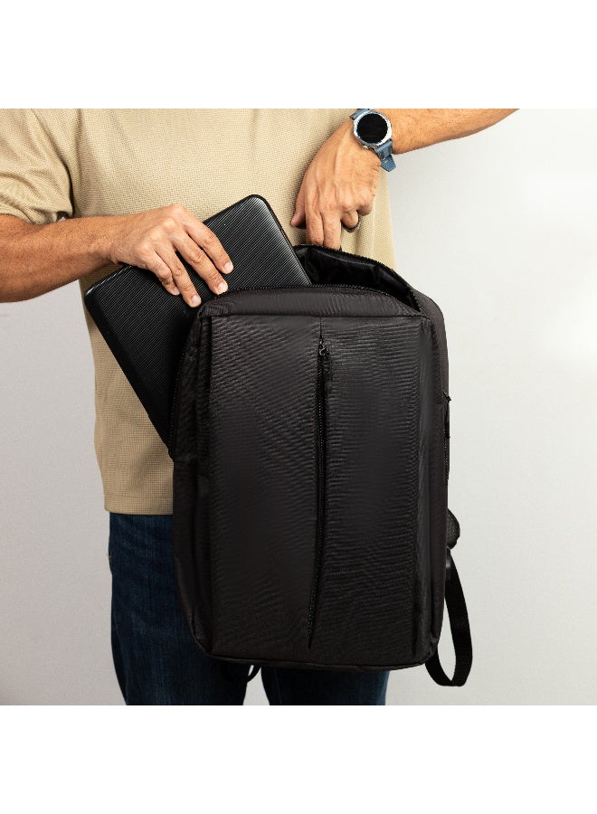 17.3-inch Laptop Backpack, Water-Resistant Travel Computer Bag, Black - Image 5