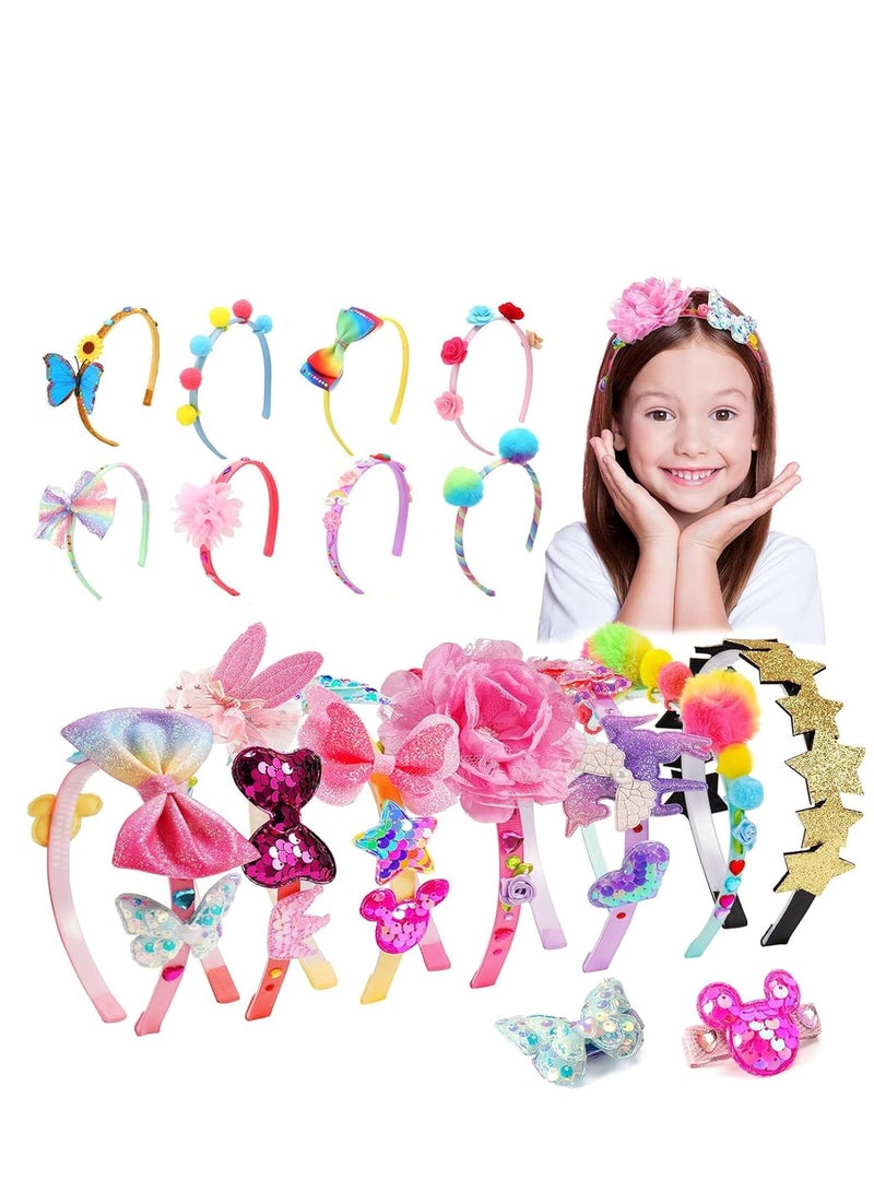 FengSVMA Hair Accessories for Girls, Headband Making Kit,Over 5 years old Girls, Arts and Craft Kits, Birthday Presents DIY Stocking Stuffers- 49 Pcs - Image 2