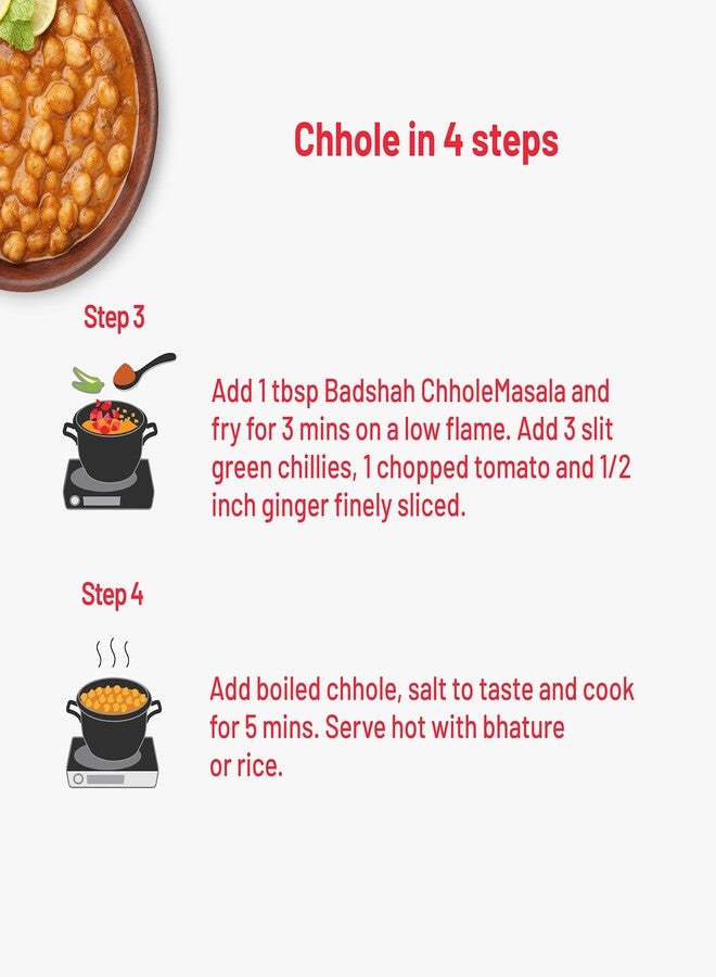 Badshah Chhole Masala - 100g | Unique Blend of Spices for Earthy Aroma & Rich Taste | Spice for Regional & Traditional Recipes - Image 4