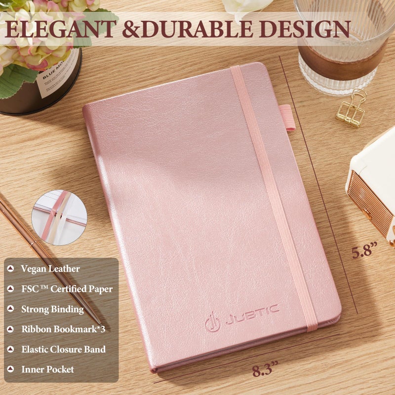 JUBTIC Mood Tracker Journal, Mental Health Journal for Women, 100-Day Self Care & Anxiety Journal with Wellness Tracker and Monthly Reflection, ADHD Planner to Practice Positive Thinking, Rose Gold - Image 2