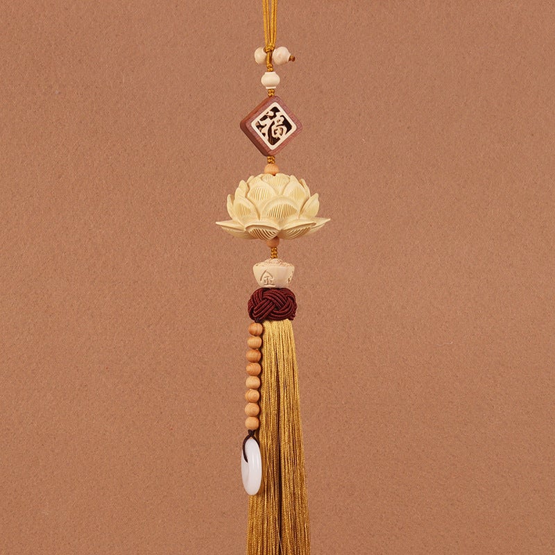 Creative Lotus Car Pendant Charm Yellow 