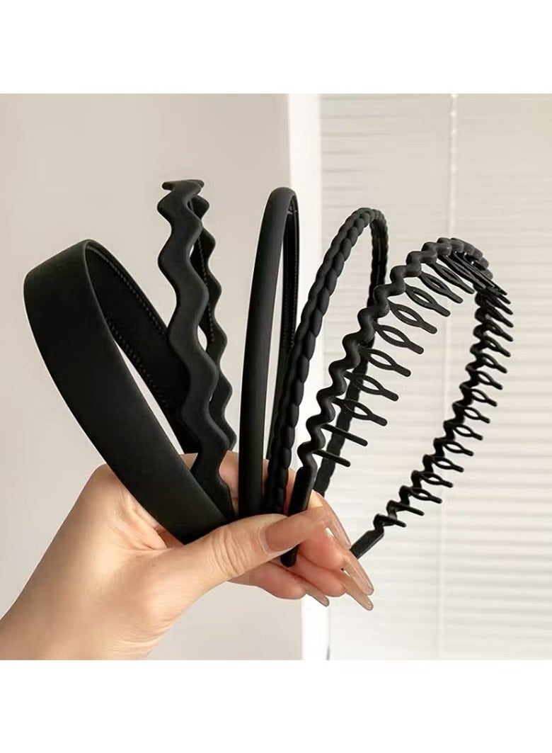 5pcs Simple Matte Headbands Non-slip Head Hoop Hair Band Women's Hair Accessories - Image 1