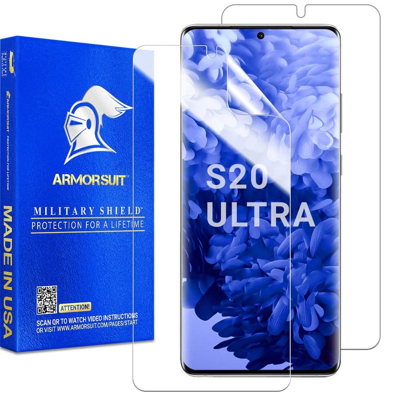 ArmorSuit (2 Pack) MilitaryShield Screen Protector Designed For Samsung Galaxy S20 Ultra 5G (6.9") (Case Friendly) Ultrasonic Fingerprint Compatible Anti-Bubble HD Clear Film - Image 1