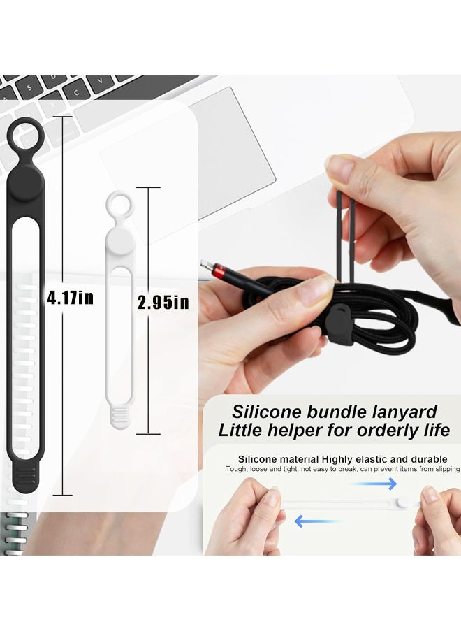 16Pcs 4.17" and 2.95" Reusable Cable Organizer Electronic Accessories for Home, Office, Kitchen, School, Travel(Black&White) - Image 2