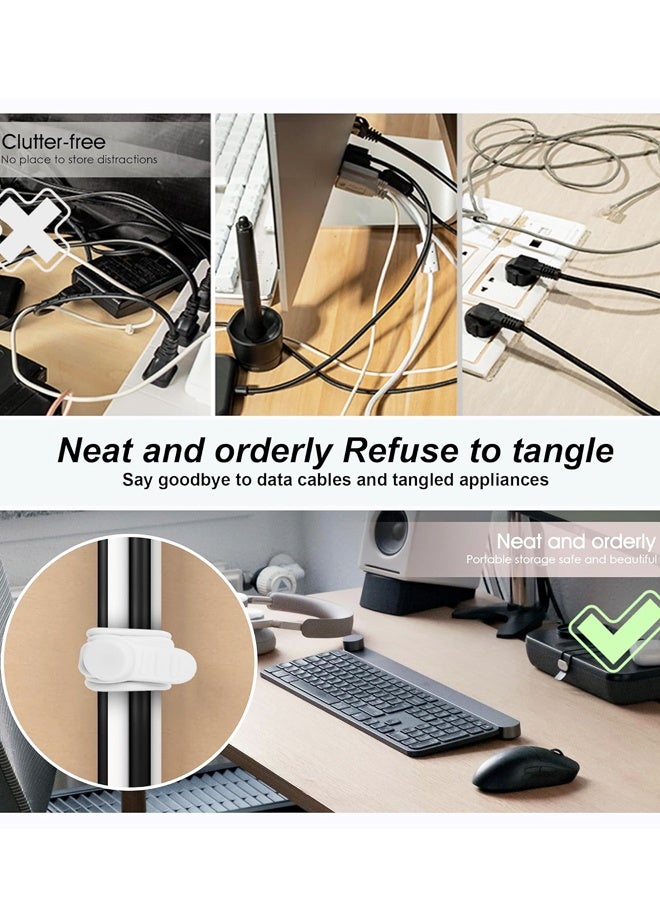 16Pcs 4.17" and 2.95" Reusable Cable Organizer Electronic Accessories for Home, Office, Kitchen, School, Travel(Black&White) - Image 3