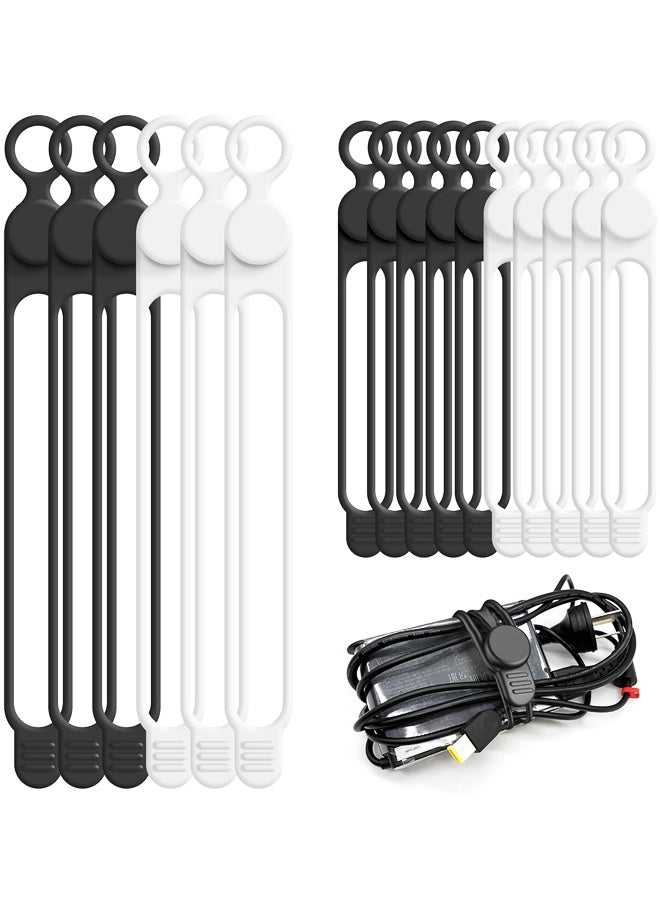 16Pcs 4.17" and 2.95" Reusable Cable Organizer Electronic Accessories for Home, Office, Kitchen, School, Travel(Black&White) - Image 1