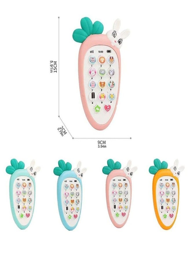 Carrot Style Cute Rabbit Face Pretend Play Cell Phone Toy for Kids, Toddlers with Music, Ringtones & Lights | Birthday Party Favors and Gifts for Girls - Image 4