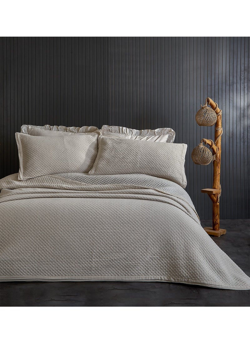 Evlen Home Collection - Cotton Double Special Stone Washed Bedspread Luxury Soft Durable Modern Vitali - Image 1