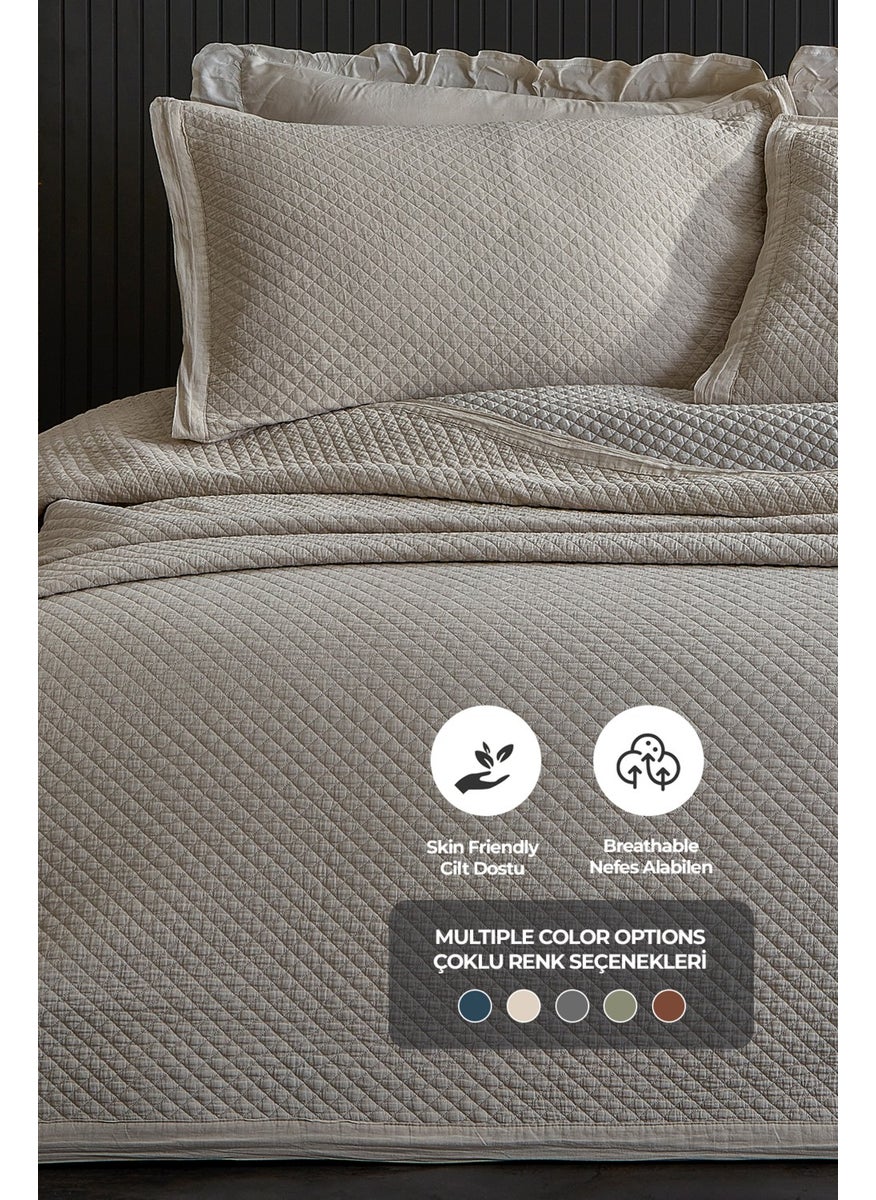 Evlen Home Collection - Cotton Double Special Stone Washed Bedspread Luxury Soft Durable Modern Vitali - Image 1