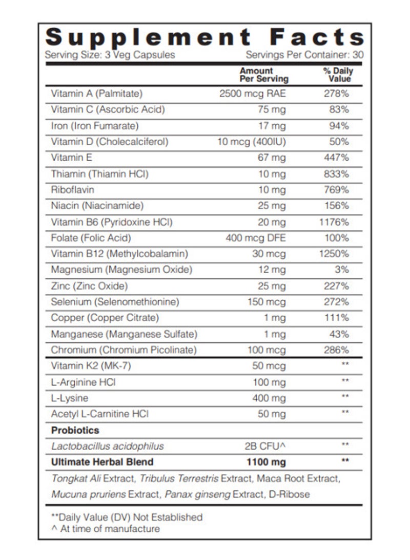 SUNSHINE NUTRITION كبسولات الفيتامينات المتعددة النهائية للرجال 90 حبة - Image 2
