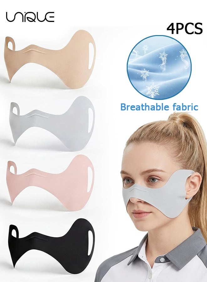 Unique 4 PCS Golf Face Mask, UPF50+ Half Masks Sun Protection for Women, Uv Face Shield with Adjustable Ear Straps - Image 1