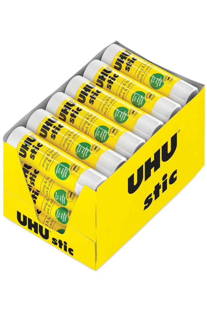 UHU Stic Dry Glue clear, Medium 8g pack of 12 - Image 1